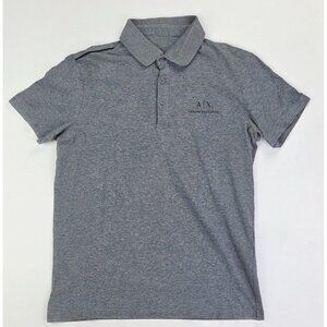 A/X Armani Exchange Size Small Mens Charcoal Gray chest Logo Short Sleeve Polo